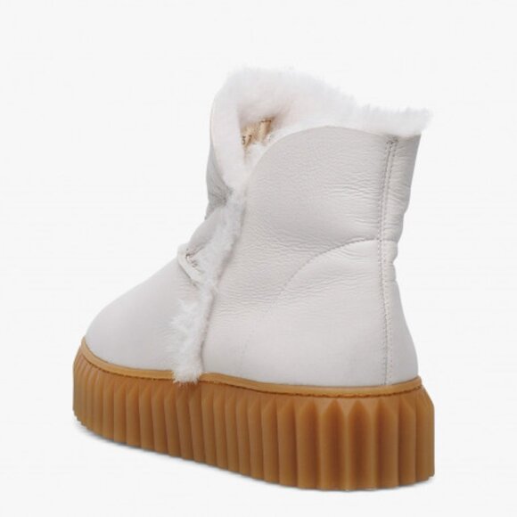 new VOILE BLANCHE BICE HONEY Booties genuine Shearling Lined in Light Gray - Picture 5 of 8